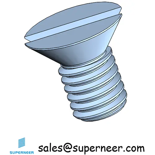 M3 x 5 mm Flat Head 82° Slotted Machine Screw Steel Blue Zinc Plated