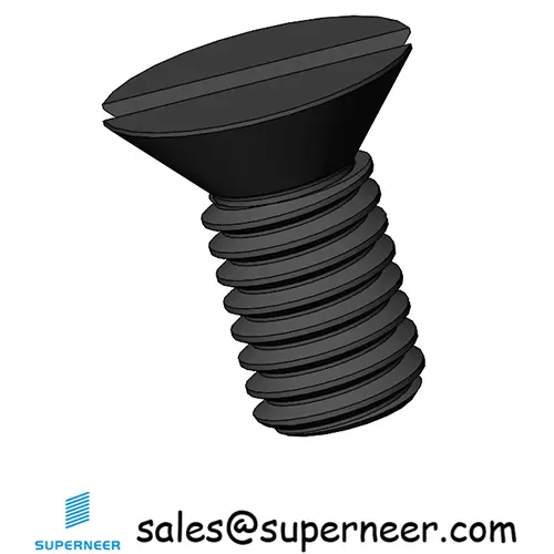 M3 x 6 mm Flat Head 82° Slotted Machine Screw Steel Black