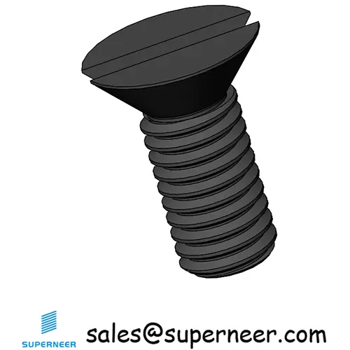 M3 x 7 mm Flat Head 82° Slotted Machine Screw Steel Black