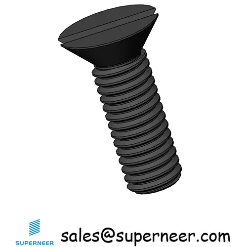 M3 x 9 mm Flat Head 82° Slotted Machine Screw Steel Black