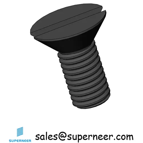 M4 x 9 mm Flat Head 82° Slotted Machine Screw Steel Black