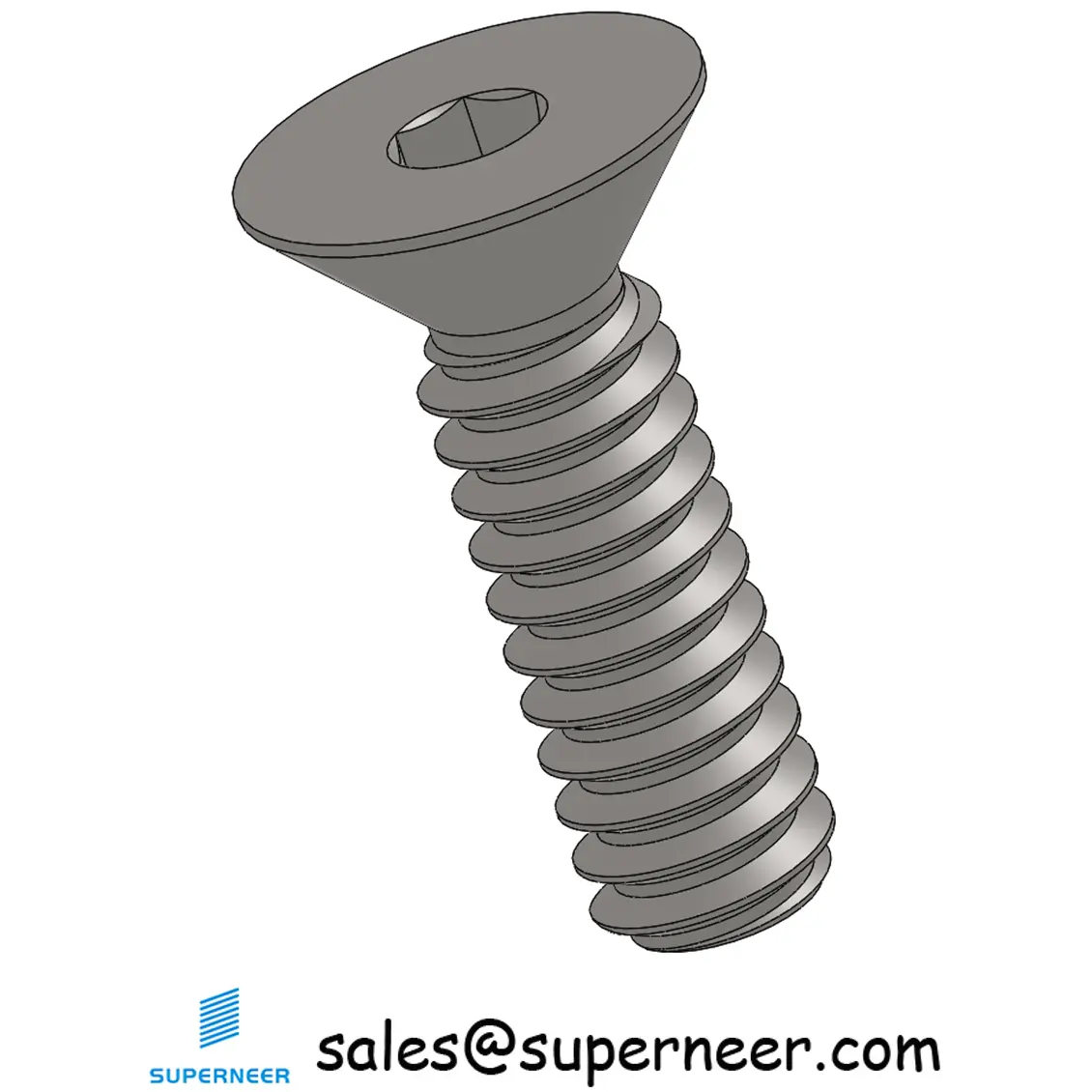 4-40 x 3/8 " Flat Head 82° Socket Cap Machine Screw SUS304 Stainless Steel Inox ASME B18.3