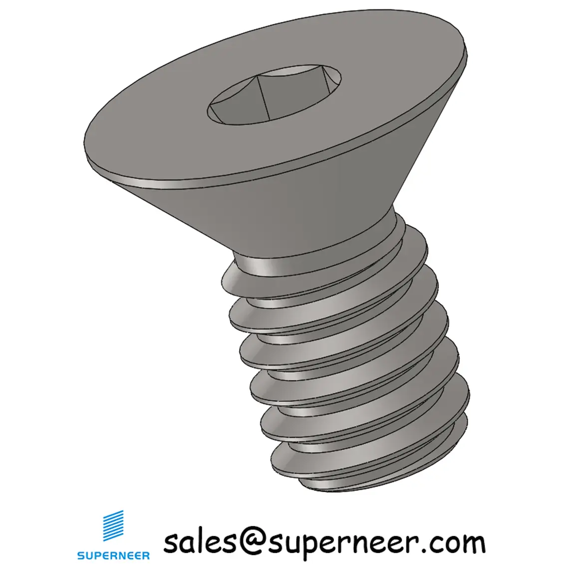 8-32 x 5/16 " Flat Head 82° Socket Cap Machine Screw SUS304 Stainless Steel Inox ASME B18.3