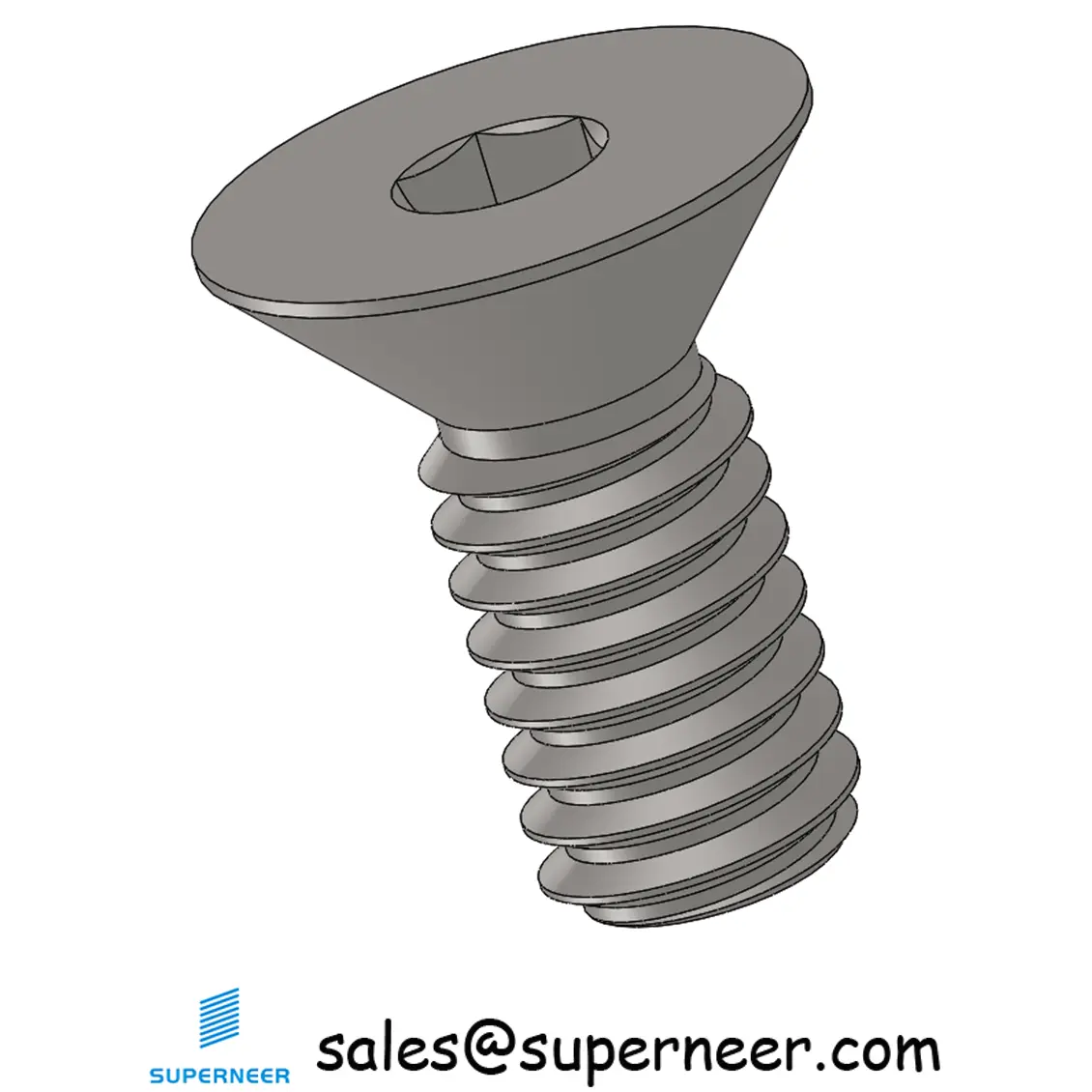 8-32 x 3/8 " Flat Head 82° Socket Cap Machine Screw SUS304 Stainless Steel Inox ASME B18.3