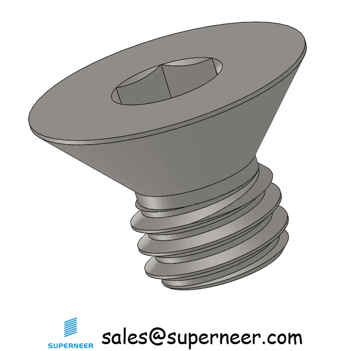 10-32 x 1/4" Flat Head 82° Socket Cap Machine Screw SUS304 Stainless Steel Inox ASME B18.3