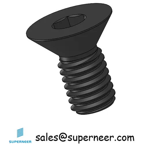 10-32 x 3/8 " Flat Head 82° Socket Cap Machine Screw Steel Black ASME B18.3