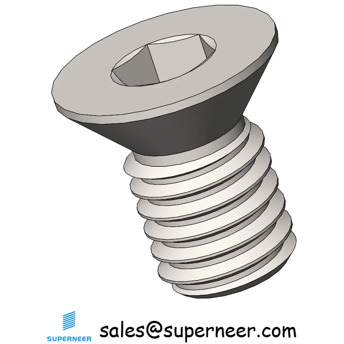 M3 x 5 mm Flat Head 82° Socket Cap Machine Screw SUS304 Stainless Steel Inox