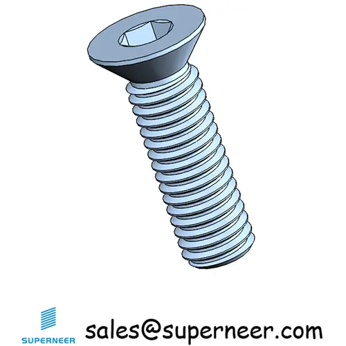 M3 x 10 mm Flat Head 82° Socket Cap Machine Screw Steel Blue Zinc Plated