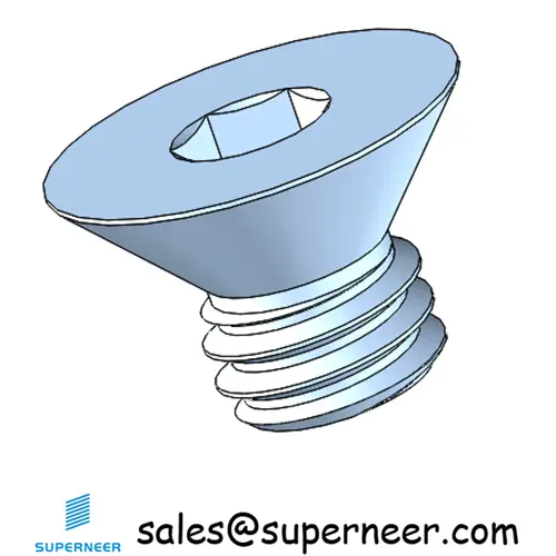 M4 x 4 mm Flat Head 82° Socket Cap Machine Screw Steel Blue Zinc Plated