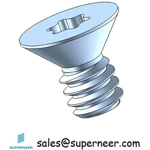 4-40 x 3/16" Flat Head 82° Torx Machine Screw Steel Blue Zinc Plated