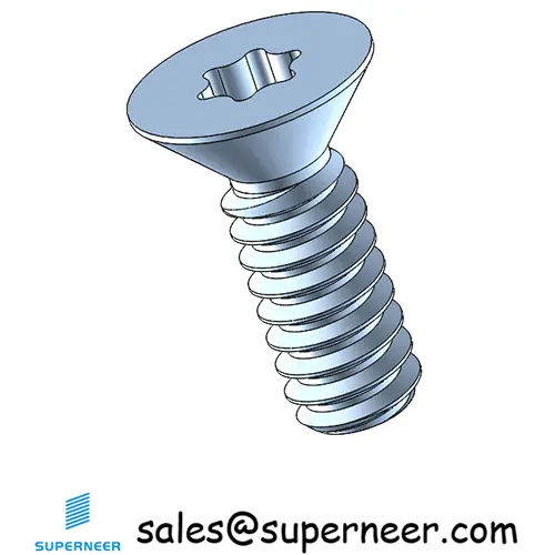 4-40 x 5/16" Flat Head 82° Torx Machine Screw Steel Blue Zinc Plated
