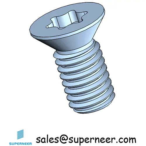 M3 x 6 mm Flat Head 82° Torx Machine Screw Steel Blue Zinc Plated