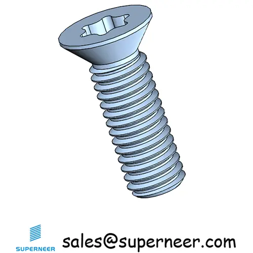 M3 x 9 mm Flat Head 82° Torx Machine Screw Steel Blue Zinc Plated
