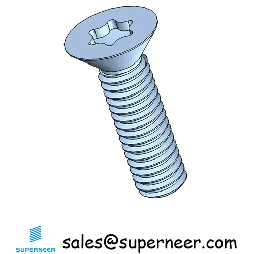 M4 x 14 mm Flat Head 82° Torx Machine Screw Steel Blue Zinc Plated