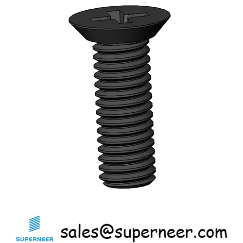 M3 x 9 mm Flat Head Undercut Phillips Machine Screw Steel Black