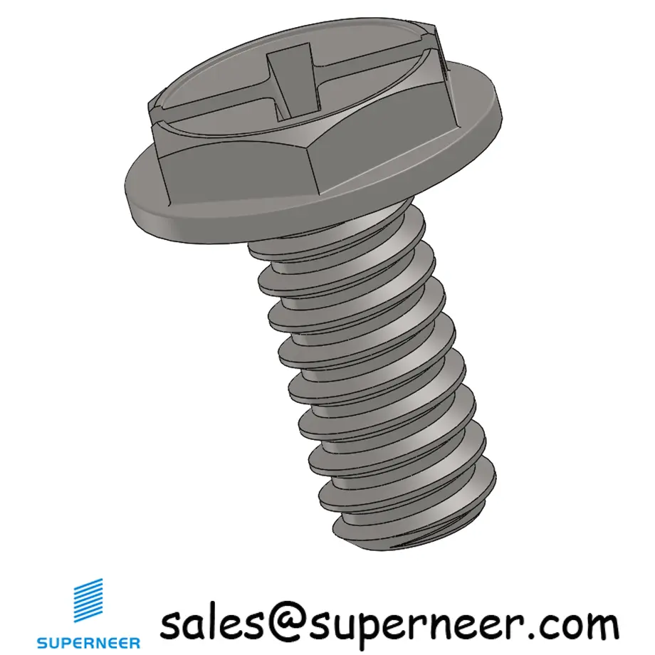 4-40 x 1/4" Indented Hex Washer Head Phillips Slot Machine Screw SUS304 Stainless Steel Inox