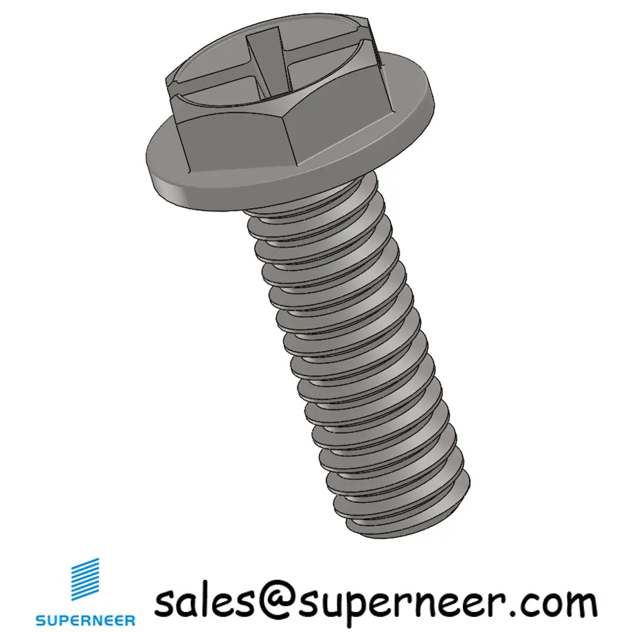 8-32 x 1/2" Indented Hex Washer Head Phillips Slot Machine Screw SUS304 Stainless Steel Inox