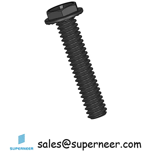 2-56 x 7/16“ Indented Hex Washer Serrated Head Phillips Slot Machine Screw Steel Black