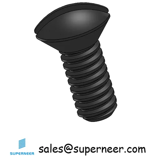 3-48 x 1/4" Oval Head Slotted Machine Screw Steel Black