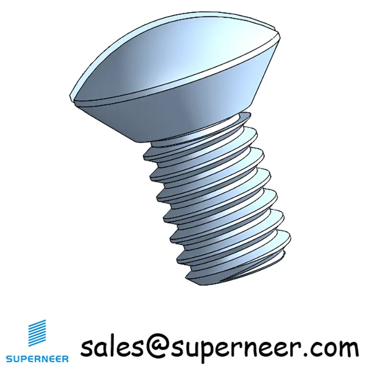 8-32 x 5/16" Oval Head Slotted Machine Screw Steel Blue Zinc Plated