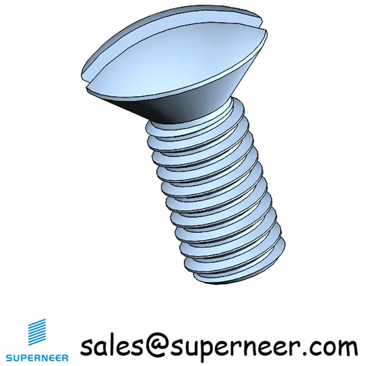 M3 x 7 mm Oval Head Slotted Machine Screw Steel Blue Zinc Plated DIN 964