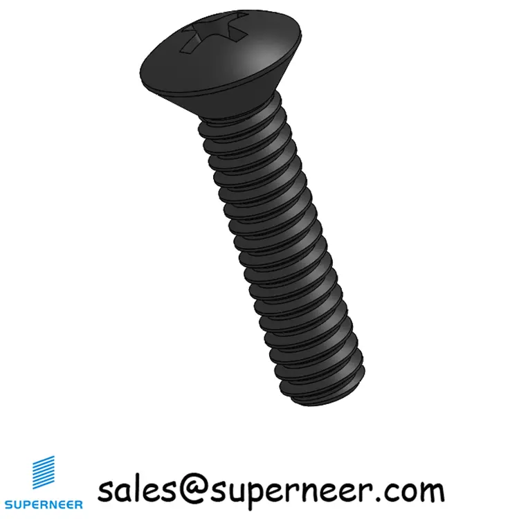 2-56 x 3/8" Oval Head Phillips Machine Screw Steel Black