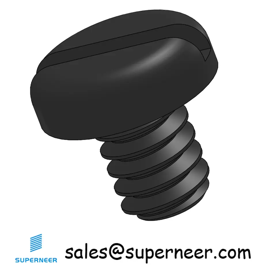 10-32 x 1/4" Pan Head Slotted Machine Screw Steel Black