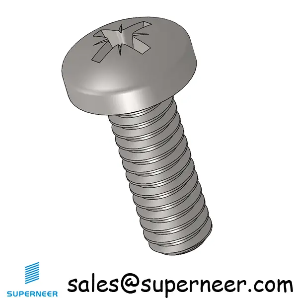 2-56 x 1/4" Pan Head Pozi Machine Screw SUS304 Stainless Steel Inox ANSI/ASME B18.6.3