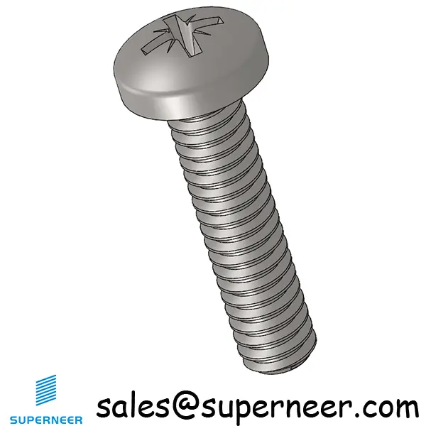 2-56 x 3/8" Pan Head Pozi Machine Screw SUS304 Stainless Steel Inox ANSI/ASME B18.6.3