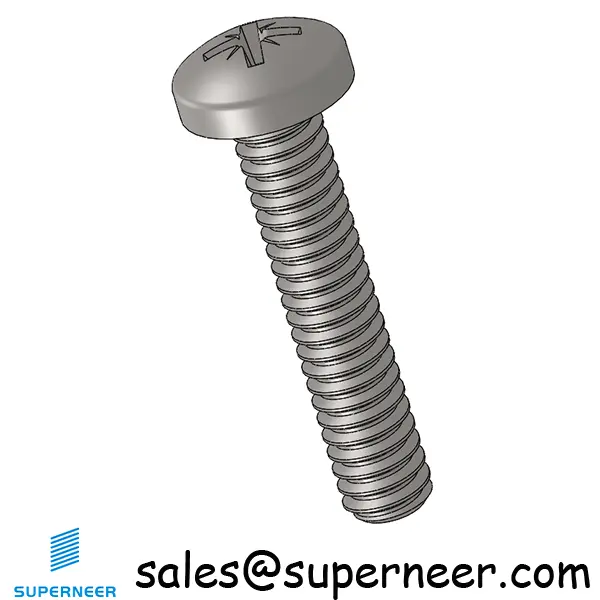 2-56 x 7/16" Pan Head Pozi Machine Screw SUS304 Stainless Steel Inox ANSI/ASME B18.6.3