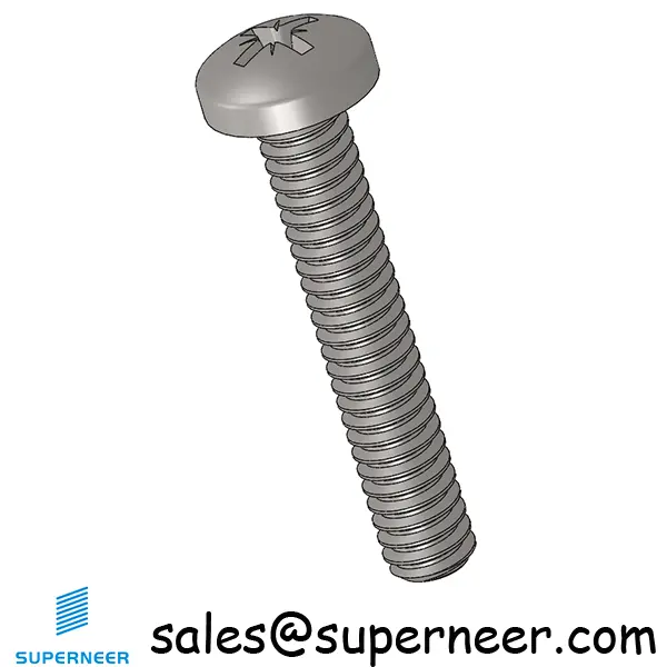 2-56 x 1/2" Pan Head Pozi Machine Screw SUS304 Stainless Steel Inox ANSI/ASME B18.6.3