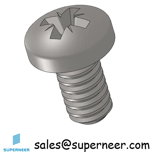 3-48 x 3/16" Pan Head Pozi Machine Screw SUS304 Stainless Steel Inox ANSI/ASME B18.6.3