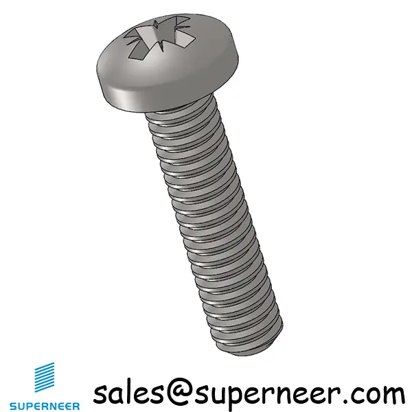 3-48 x 7/16" Pan Head Pozi Machine Screw SUS304 Stainless Steel Inox ANSI/ASME B18.6.3