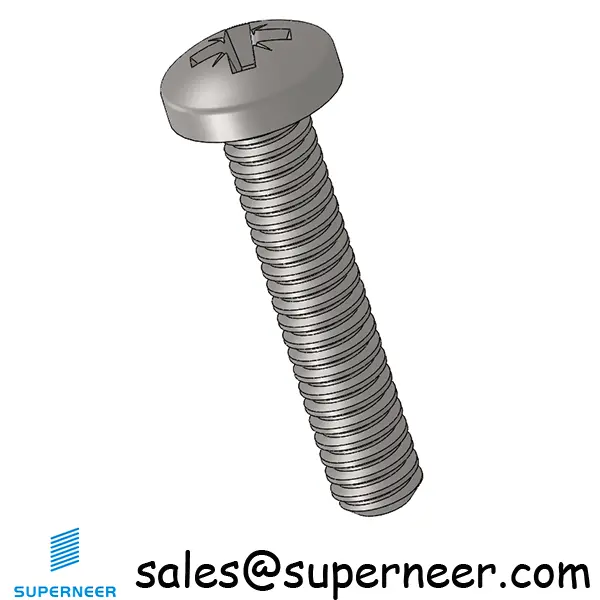 3-48 x 1/2" Pan Head Pozi Machine Screw SUS304 Stainless Steel Inox ANSI/ASME B18.6.3