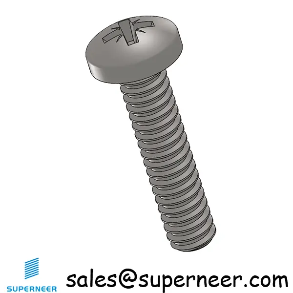 4-40 x 1/2" Pan Head Pozi Machine Screw  SUS304 Stainless Steel Inox  ANSI/ASME B18.6.3
