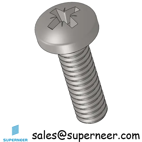 5-40 x 7/16" Pan Head Pozi Machine Screw SUS304 Stainless Steel Inox ANSI/ASME B18.6.3