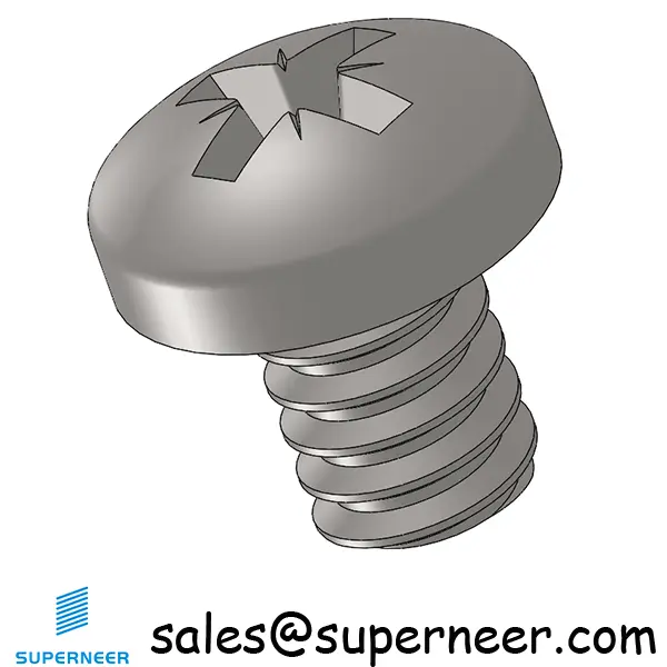 6-32 x 3/16" Pan Head Pozi Machine Screw SUS304 Stainless Steel Inox ANSI/ASME B18.6.3