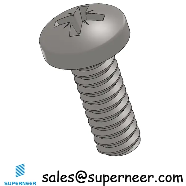 6-32 x 3/8" Pan Head Pozi Machine Screw SUS304 Stainless Steel Inox ANSI/ASME B18.6.3