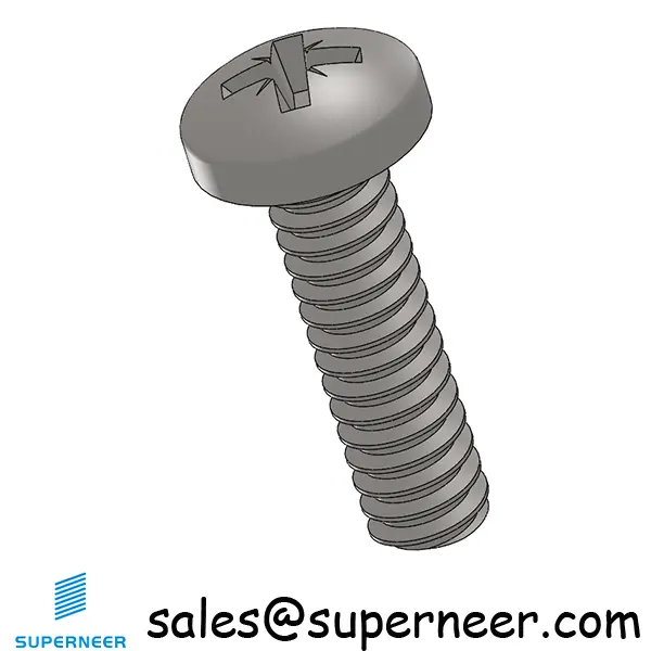 6-32 x 1/2" Pan Head Pozi Machine Screw SUS304 Stainless Steel Inox ANSI/ASME B18.6.3