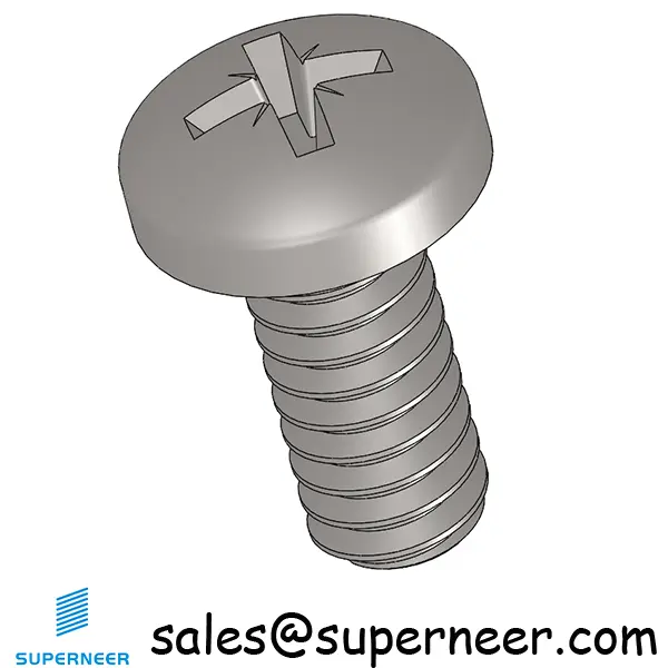 10-32 x 7/16" Pan Head Pozi Machine Screw SUS304 Stainless Steel Inox ANSI/ASME B18.6.3