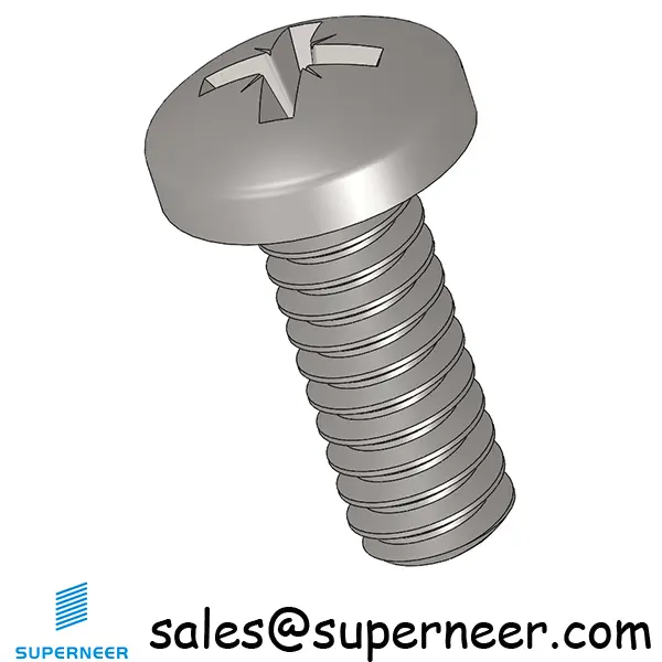 10-32 x 1/2" Pan Head Pozi Machine Screw SUS304 Stainless Steel Inox ANSI/ASME B18.6.3