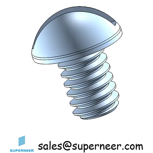 2-56 x 1/8" Round Head Slotted Machine Screw Steel Blue Zinc Plated