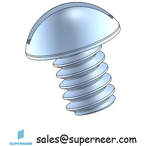 6-32 x 3/16" Round Head Slotted Machine Screw Steel Blue Zinc Plated