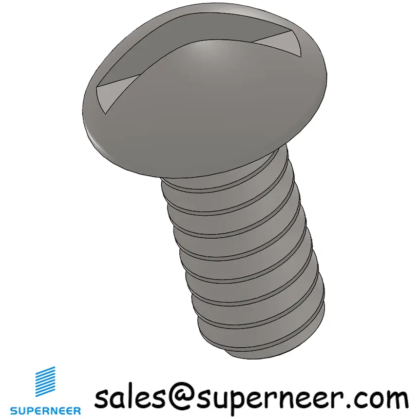 6-32 x 5/16" Round Head Slotted  Machine Screw SUS304 Stainless Steel Inox