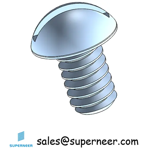 10-32 x 5/16" Round Head Slotted Machine Screw Steel Blue Zinc Plated