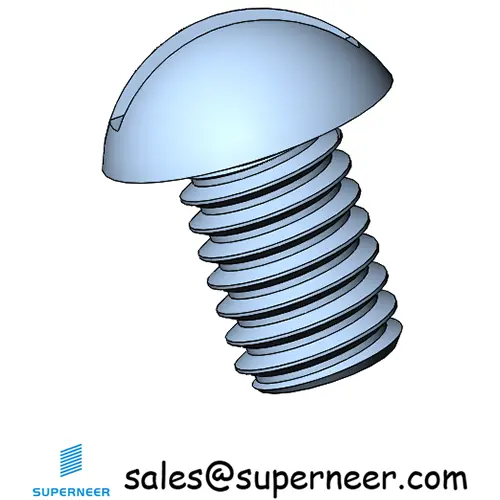 M4 x 6 mm Round Head Slotted Machine Screw Steel Blue Zinc Plated