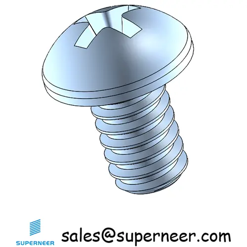 4-40 x 3/16" Round Head Phillips Machine Screw Steel Blue Zinc Plated