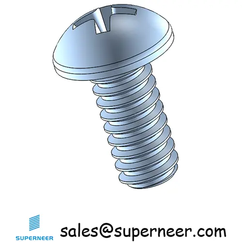 4-40 x 1/4" Round Head Phillips Machine Screw Steel Blue Zinc Plated
