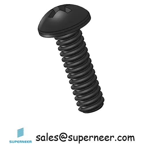 4-40 x 3/8" Round Head Phillips Machine Screw Steel Black