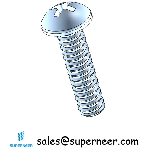 4-40 x 7/16" Round Head Phillips Machine Screw Steel Blue Zinc Plated